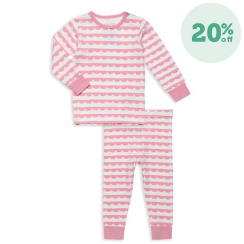 scallop stripe cloudstretch™ magnetic toddler pajama set