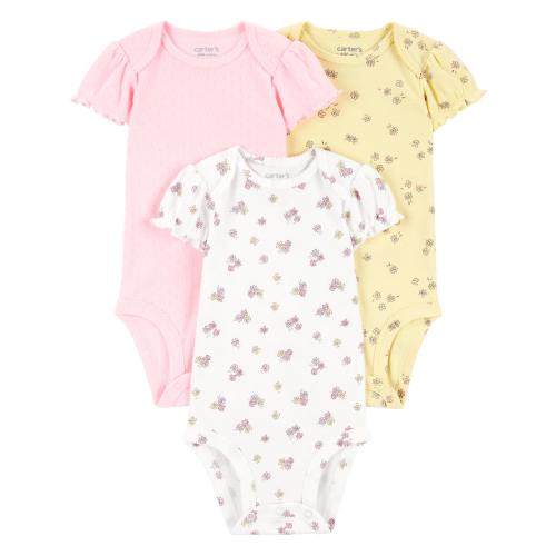 Carter's Child of Mine Baby Girl Bodysuits, 3-Piece, Sizes Preemie-18 Months