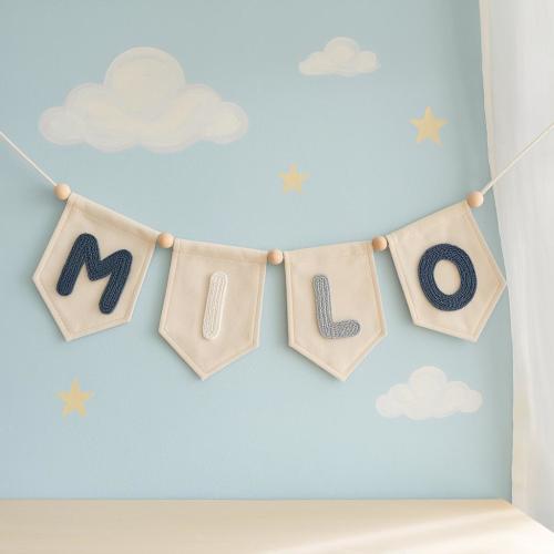 Personalized Felt Name Bunting: Soft Pastel Nursery Decor