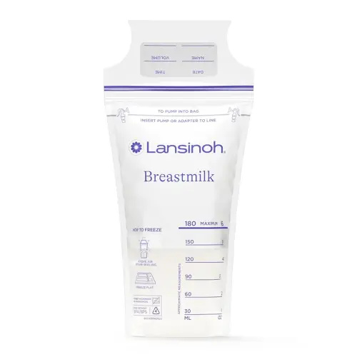 Lansinoh Breastmilk Storage Bags, 200 Count Value Pack, Baby Essentials, Fast Freeze & Thaw Breast Milk Bags for Baby Bottle Feeding, Superior Strength & Stretch, 6 Ounce