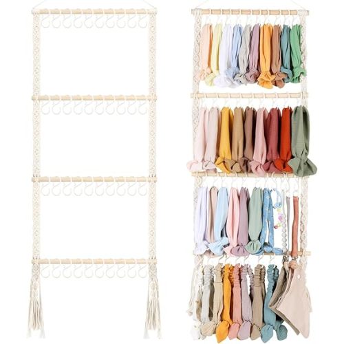 POVETIRE Headband Holder Head Bands Organizer for Girls, Baby Headbands Hair Accessories Organizer Storage Wall Hanging Decor for Nursery Toddler Girls Room
