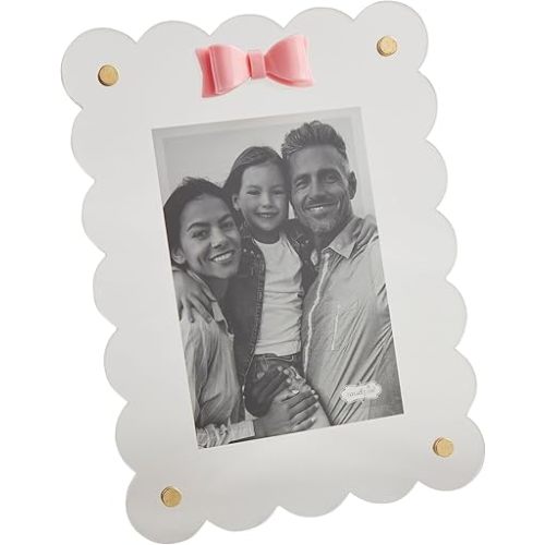 Mud Pie Rectangle Acrylic Bow Frame; 9" x 7"