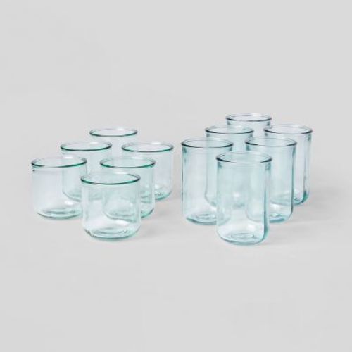 12pc Glass Potomac Double Old-Fashioned Assorted Tumbler Set - Threshold™: Recycled Glassware Set, Dishwasher-Safe