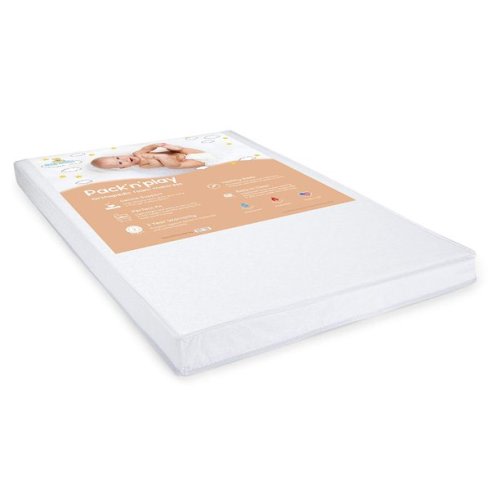 Pack N Play Mattress - Fits ALL Standard Size Playpens, Playards, and Pack and Plays - 3" Thick - Waterproof Design for Easy Clean Up - Safe,.., By Big Oshi