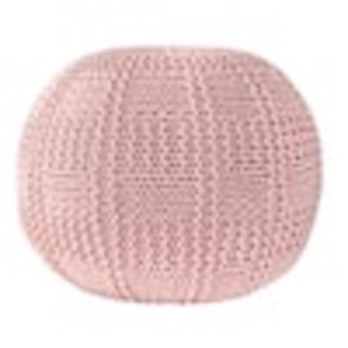 nuLOOM Berlin Casual Knitted Filled Ottoman Blush Round Pouf FRSVCO02E