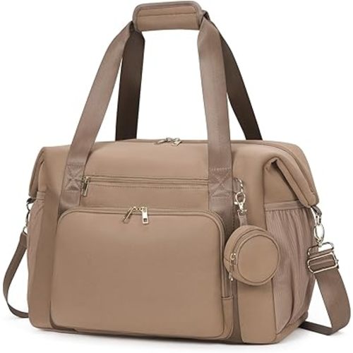 CEI-CEI Diaper Bag Tote Neoprene Waterproof Large Travel Baby Bags for Mom and Dad with Pacifier Case and Changing Pad Maternity Hospital Totes with Stroller Strap (Oat)