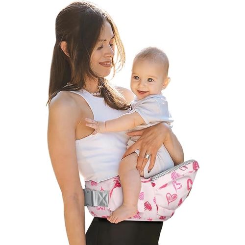 Baby Hip Carrier with Adjustable Waistband & Hip Seat - Ergonomic Infant Carrier for Newborn to Toddler (0-65 lbs) - Hands-Free Baby Holder with Storage Pockets for Parents (Dad/Mom)