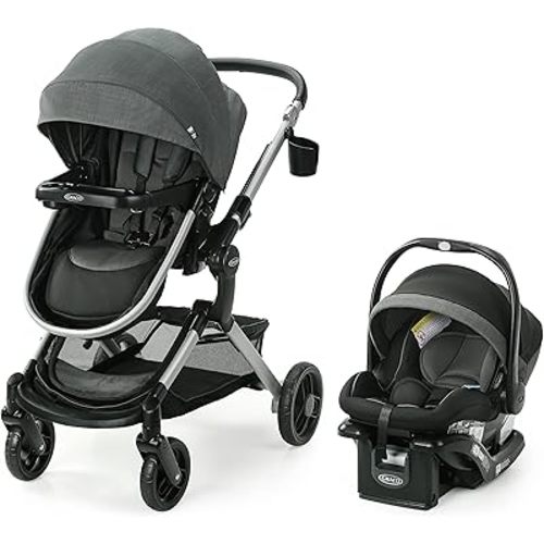 Graco Modes Nest Travel System with Adjustable Reversible Seat, Pram Mode, Lightweight Aluminum Frame, and SnugRide 35 Lite Elite Infant Car Seat, Sullivan