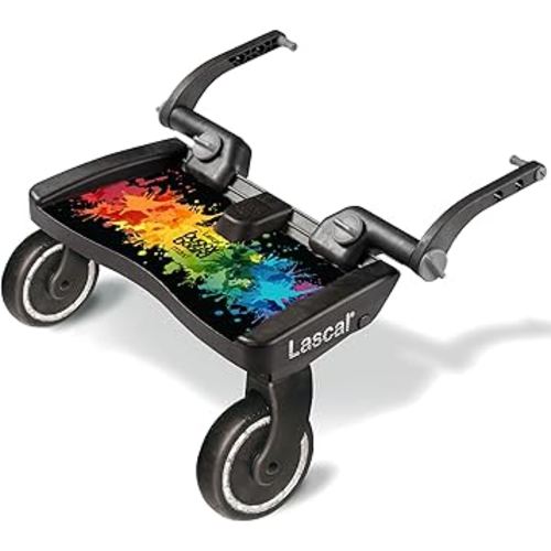 BuggyBoard Maxi Universal Stroller Board, Fits 90% of Strollers, Compatible with UPPAbaby, Bugaboo, No Need for a Double Stroller for Infant and Toddler, Max Weight 66 lbs, Color Splash