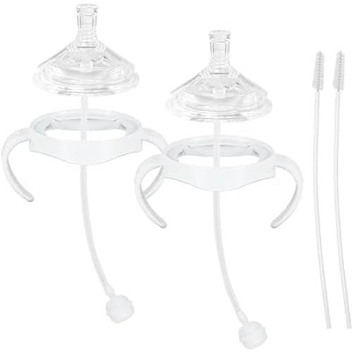 Straw Cup Soft Spout Conversion Kit for Philips Avent Natural Baby Bottle, Bottle Handles and Weighted Straw (2 Pack)