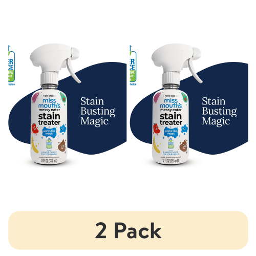(2 pack) Miss Mouth's Messy Eater Stain Treater Spray for Baby & Kids, 12 fl oz, Newborn & Baby Essentials, Stain Remover for Food, Grease, Coffee & More, Gentle on Laundry, Fabric & Underwear