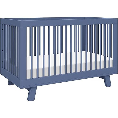 babyletto Hudson 3-in-1 Convertible Baby Crib - GREENGUARD Gold Certified Convertible Crib to Toddler Bed and Daybed - Wooden Baby Bed with 4 Adjustable Mattress Heights - Easy Assembly - Cove Blue
