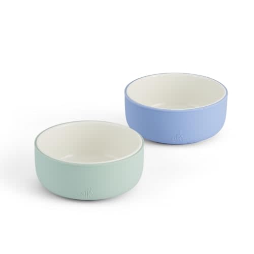 Elk and Friends Kids Porcelain Bowls with Silicone Sleeve | Kids/Toddler/Baby Feeding | Microwave & Dishwasher Safe | Non slip | Cereal/Soup/Snack Dishes & Dinnerware