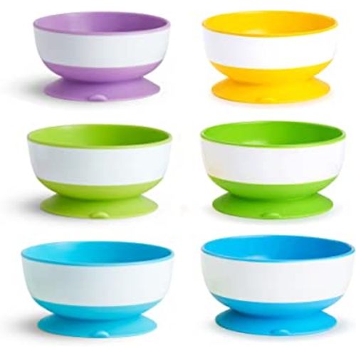 Munchkin 3 Pack Stay Put Suction Bowls with 6 Pack Soft Tip Infant