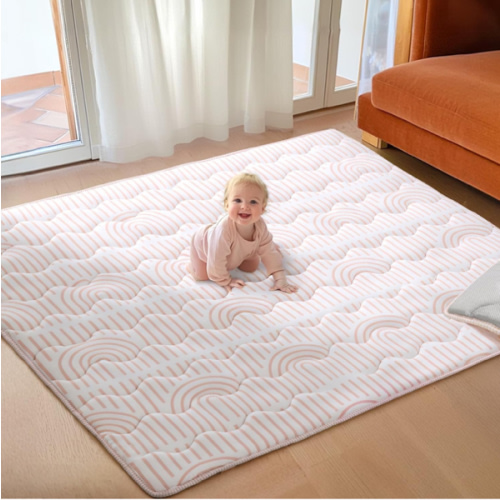Soft Thicker Baby Mat for Floor 71"x59", Extra Large Baby Play Mat, Non-Slip Playpen Mat, Easy to Clean & Portable Playmat, Crawling Mat for Babies Toddlers, Activity Mat, Rainbow, Pink