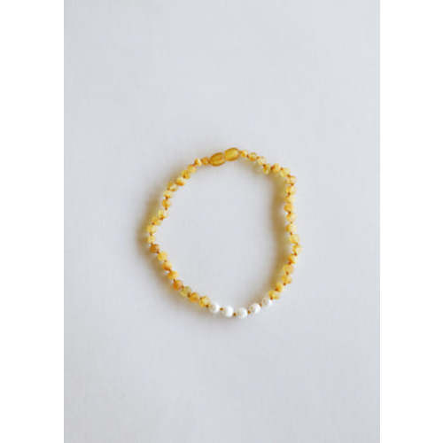 Teething Raw Honey Baltic Amber + Pearl || Necklace – CanyonLeaf