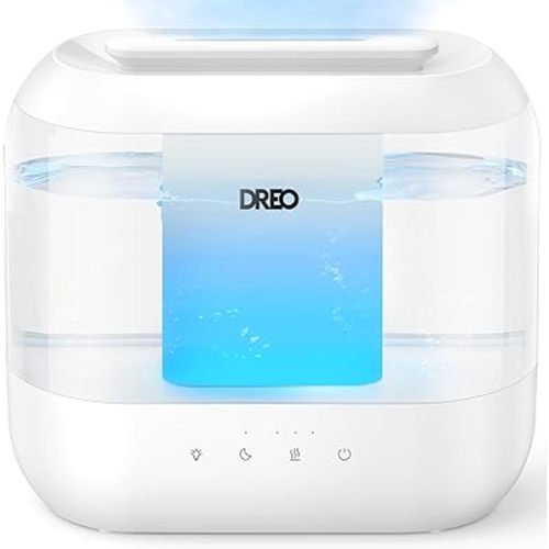 Dreo Humidifiers for Bedroom, Top Fill 4L Supersized Cool Mist Humidifier, 36H Runtime, 28 dB Quiet Ultrasonic Air Humidifier for Large Room, Plants, Baby Nursery, Indoor, Night Light, Easy to Clean
