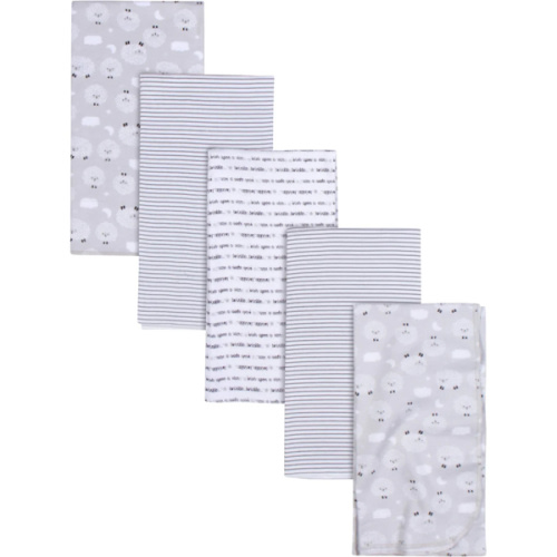 5-Pack Baby Neutral Sheep Flannel Receiving Blankets – Gerber Childrenswear
