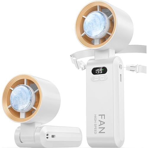 Handheld Portable Turbo Fan with Ice Cooler, Speed (1-199) 5500mAh Rechargeable Personal Fan,[20H Cooling Time] Mini Yet Powerful [20000 RPM] Small Pocket Fans for Travel/Outdoor/Home/Office, White