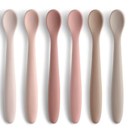 LIUJUAN 6-Piece Silicone Baby Feeding Spoons, Soft-Tip Easy on Gums I Baby Training Spoon