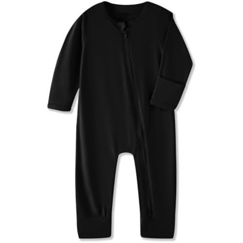 Rayon from Bamboo Baby Pajamas, Baby Sleeper with Mitten Cuffs and 2 Way Zipper, Rompers for Baby Boy Girls 0-24 Months