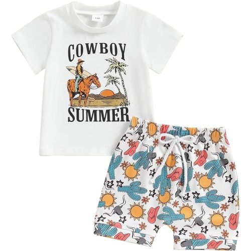 Kupretty Baby Boy Clothes Toddler Summer Outfit Short Sleeve T-Shirt Tee Tops Joggers Casual Shorts 2Pcs Clothing Set