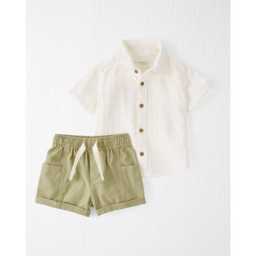Baby Button-Front Shirt and Shorts Set Made with Organic Cotton - Little Planet | Carter's