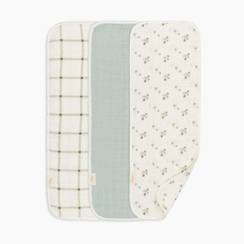 Crane Baby Avery Organic Cotton 3-pc. Burp Cloth Set - Poppy