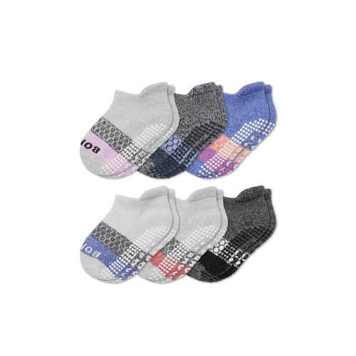 Toddler Tri-Block Gripper Ankle Sock 6-Pack