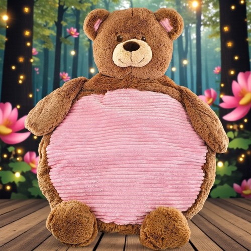 Baby Infant Tummy Time Mat Bear Plush Stuffed Animal Pink LG Soft Kellytoy READ