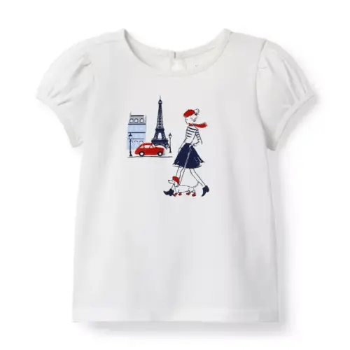 Girl Jet Ivory Paris Tee by Janie and Jack