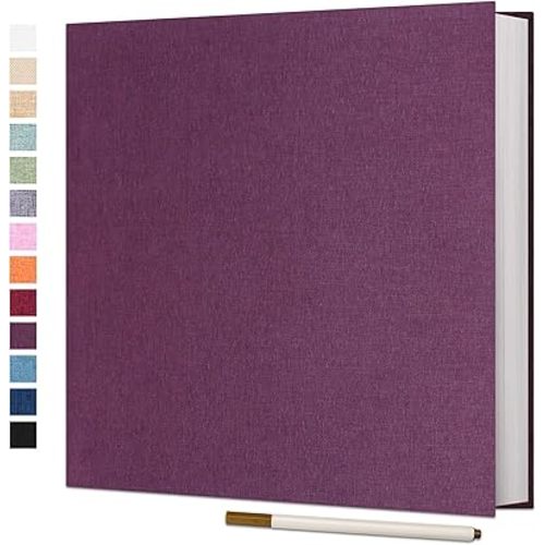 Vienrose Large Photo Album Self Adhesive for 4x6 5x7 8x10 Pictures Scrapbook Album DIY Scrap Book 40 Sticky Pages with A Metallic Pen