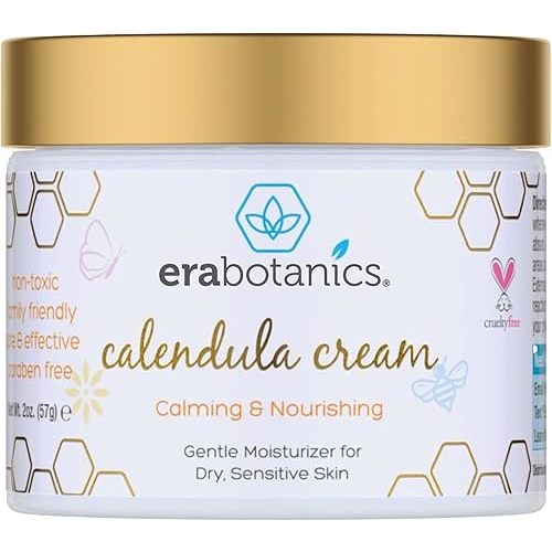 Era Organics Calendula Cream for Babies - Soothing & Nourishing Baby Moisturizer with Cocoa Butter, Rosemary & More - Face & Body Cream for Sensitive Skin, Made in USA 2 oz