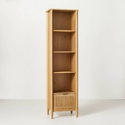 Modular Wood & Cane Entryway Storage Cabinet: Vertical Design, Woven Detail - Hearth & Hand™ With Magnolia