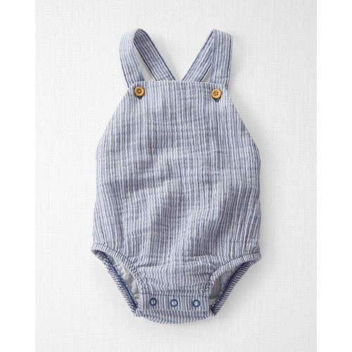 Baby Organic Cotton Gauze Bubble - Style,Coastal Blue Stripe