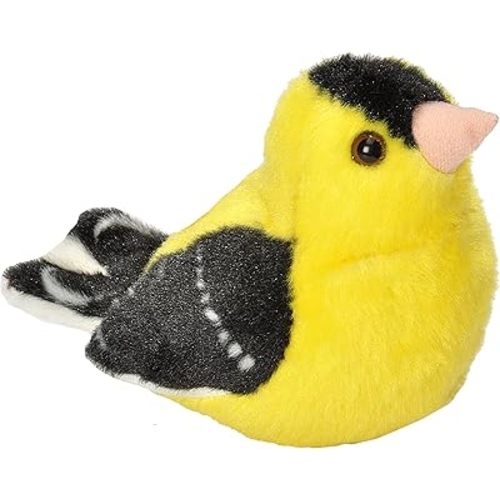Wild Republic Audubon Birds American Goldfinch Plush with Authentic Bird Sound, Stuffed Animal, Bird Toys for Kids and Birders