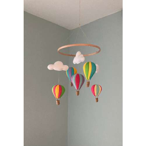 Hot Air Balloon Nursery Mobile Bright Hanging Decoration
