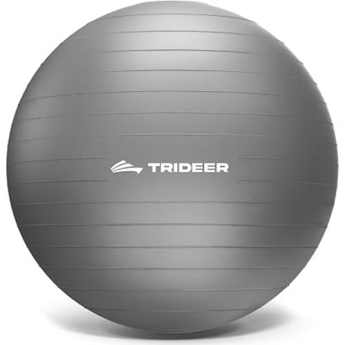 Trideer Exercise Ball, Stability Yoga Ball for Physical Therapy, Active Sitting, Pregnancy & Birth Labor Prep, Core Strength, Balance Training, Posture Improvement and Daily Stretching, 55/65/75cm