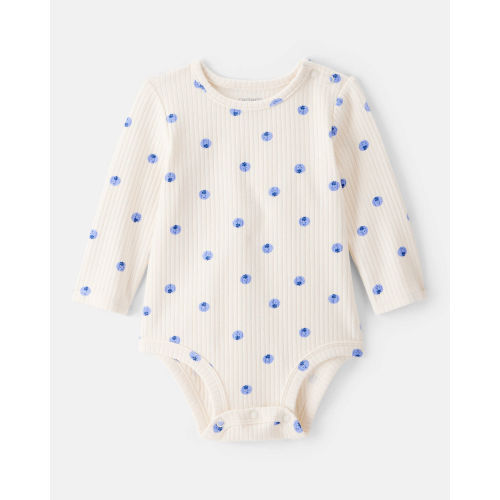Baby Girl Blueberry Print Long-Sleeve Fashion Bodysuit - Ivory - Carter's | Carter's