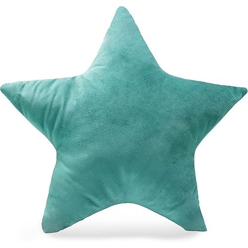 Decorative Pillow, Star Shaped Nursery Pillow, Playroom Décor, Cute Throw Pillows for Cribs, Kids Rooms, and Couch (Blue star)