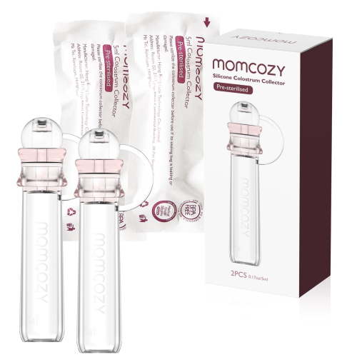 Momcozy Colostrum Collector, Portable Reusable Breast Milk Collector and Storage Bottles, 5ml, 2pcs
