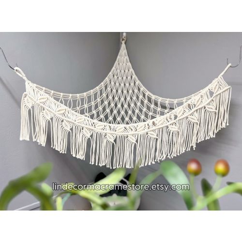 Macrame Stuffed Animal Hammock, Boho Toy Hammock, Stuffed Animal Storage, Macrame Toy Net, Toy Display, Kids Room Organize, Toy Nursery Gift