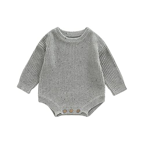 FYBITBO Baby Girl Boy Sweater Knit Oversized Pullover Sweatshirt Romper Onesie Warm Fall Winter Clothes Outfit Newborn