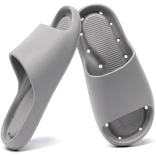 Shower Shoes for Women and Men Massage Slide Sandals Soft Cushioned Anti-Slip Pool Slides Comfort Quick Drying with Drain Holes Bathroom Slippers