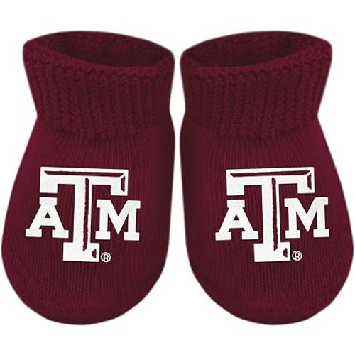 Creative Knitwear College Baby Bootie Sock - Team Logo, Multiple Colors, for Boys & Girls (Newborn - 6 Months)