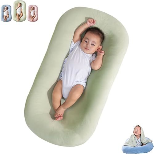 Baby Lounger, Infant Lounger, Baby Lounger for Newborn, Soft Breathable Newborn Lounger for Baby Rest & Activity (Green)