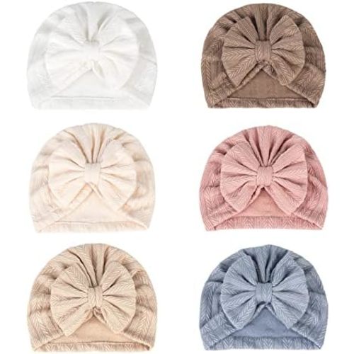 Newborn Hospital Hat Mittens Baby Beanies with Bow Knot Infant Caps Soft Cute Toddler Headwrap for Boys Girls