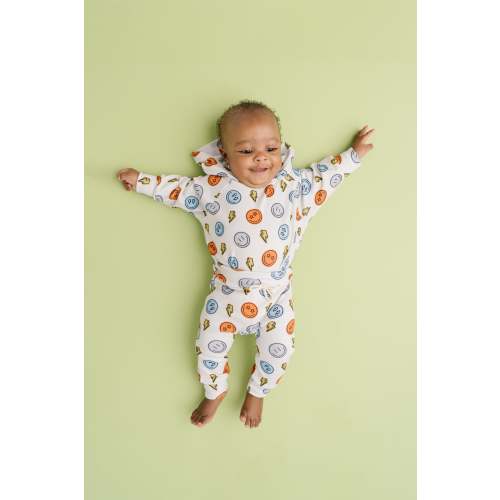 Electric Smiley Hoodie Romper Set