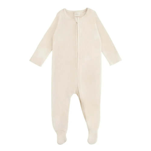 Mushie - Zipper Footie - Ivory