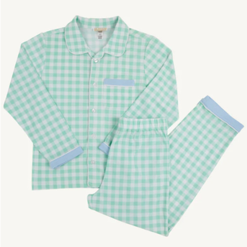 Lock's Little Man Set - Grace Bay Green Gingham - Size: 2T